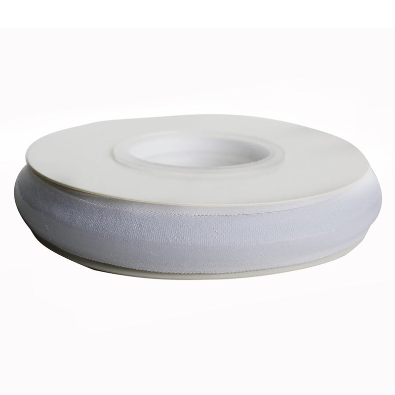 XMF Fold Over Stretchy Silicone Elastic Tape 5/8'' Width for Garment Accessory & Hairbow White 5 Yards per Roll - Image 1